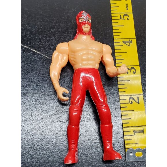 Luchador Action Figure - 5" Muscular & Masked Wrestler - Red Suit - Picture 7 of 7